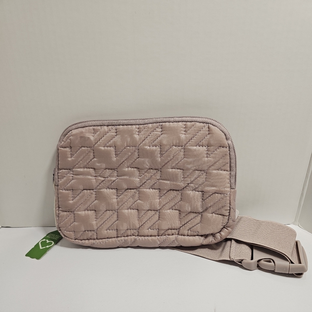 Quilted Crossbody Belt Bag in Blush Pink - Fanny Pack